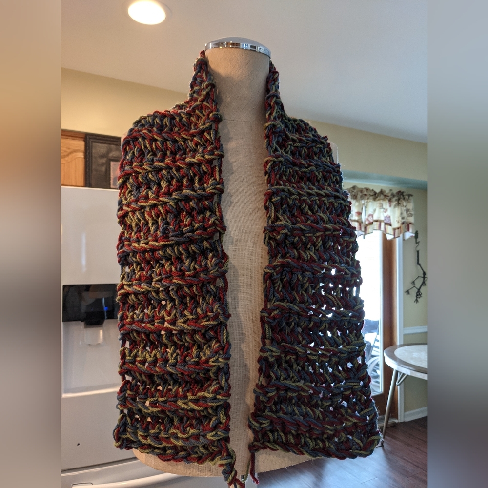 Grandmacore Grandpacore Crochet scarf handmade one of a kindness!